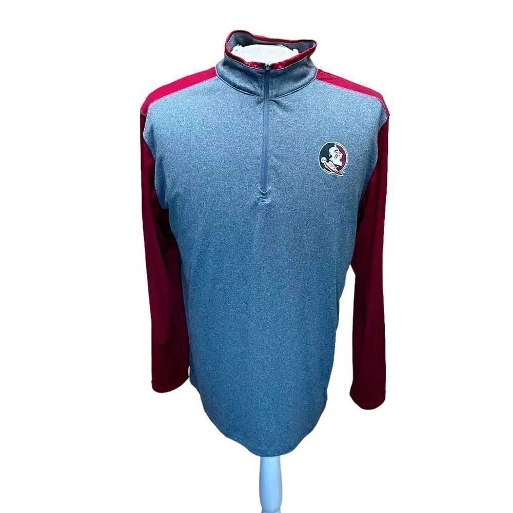 Florida State Seminoles Colosseum Gray Garnet Quarter-Zip Windshirt Pullover XL